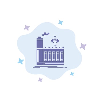 Mill Factory Business Smoke Blue Icon on Abstract Cloud Background vector