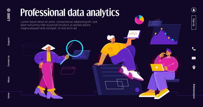 Professional data analytics banner vector