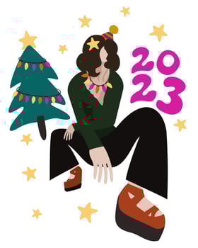 Happy New Year 2023. Merry Christmas. Party concept. vector