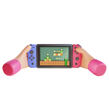 3d render hand playing game png