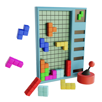 3d render tetris game png