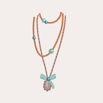 Boho golden necklace vector