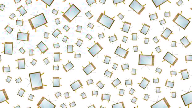 Seamless pattern from retro old hipster televisions from the 70s, 80s, 90s, 2000s on a white background vector
