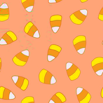 candy corn seamless pattern. background hand drawn in doodle style. halloween holiday decor vector