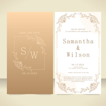 Simple Formal Wedding Invitation Card vector