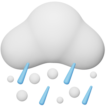 Rain and hail 3d rendering isometric icon. png