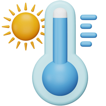High temperatures 3d rendering isometric icon. png