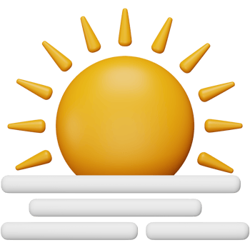 Sunrise 3d rendering isometric icon. png