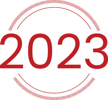 2023 New Year Number with Ornament Arches png