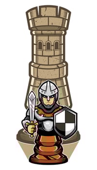 Chess Pawns and Rook vector