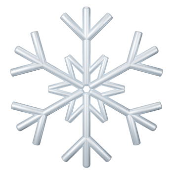 Snowflake silver glitter christmas 3d rendering Happy New Year decoration element png
