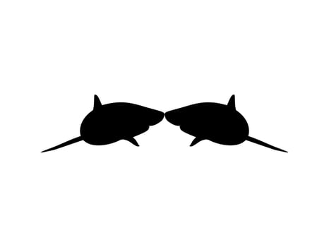 Shark Silhouette for Logo, Pictogram, Website, Art Illustration, Infographic, or Graphic Design Element. Vector Illustration