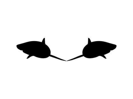 Shark Silhouette for Logo, Pictogram, Website, Art Illustration, Infographic, or Graphic Design Element. Vector Illustration