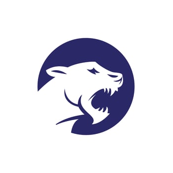 Roaring Tiger logo design. Roaring Predator Sign. Elegant tiger head vector. vector