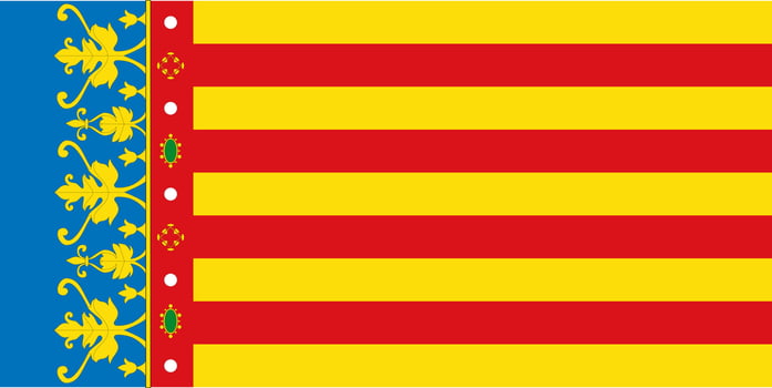 Valencian Community flag, autonomous community of Spain. Vector illustration.