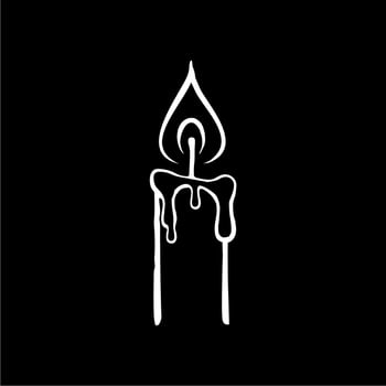 Visual Illustration of the Candle for Logo, Art Illustration, Website, Pictogram or Graphic Design Element. Vector Illustration