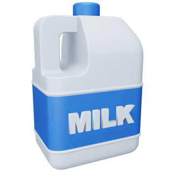 Milk bottle 3d rendering isometric icon. png