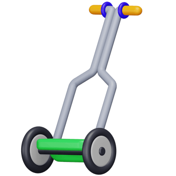 Lawn mower manual 3d rendering isometric icon. png