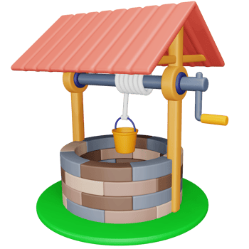 Well 3d rendering isometric icon. png
