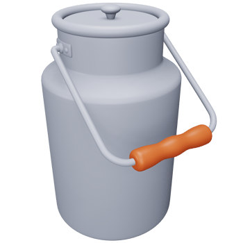 Milk can 3d rendering isometric icon. png