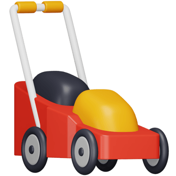 Lawn mower 3d rendering isometric icon. png