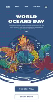 Poster template with Indonesian Sea Animals illustration vector