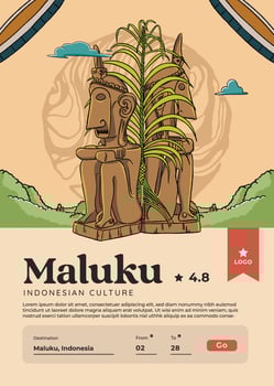 wonderful indonesia destination in maluku ambonese handrawn illustration design inspiration vector