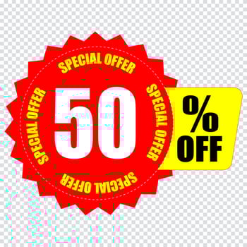 50 percent discount sign icon. Sale symbol. Special offer label vector