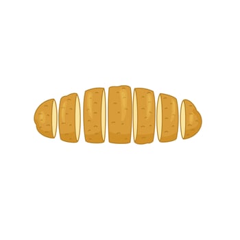 Vector illustration of Potato products and sliced potato chips.