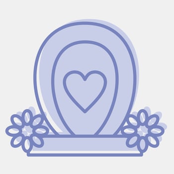 Icon tombstone. Day of the dead celebration elements. Icons in two tone style. Good for prints, posters, logo, party decoration, greeting card, etc. vector