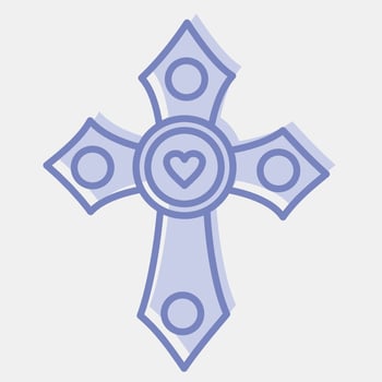 Icon cross. Day of the dead celebration elements. Icons in two tone style. Good for prints, posters, logo, party decoration, greeting card, etc. vector