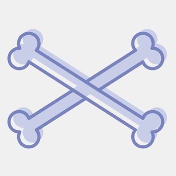 Icon crossbones. Day of the dead celebration elements. Icons in two tone style. Good for prints, posters, logo, party decoration, greeting card, etc. vector