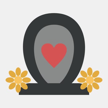 Icon tombstone. Day of the dead celebration elements. Icons in flat style. Good for prints, posters, logo, party decoration, greeting card, etc. vector