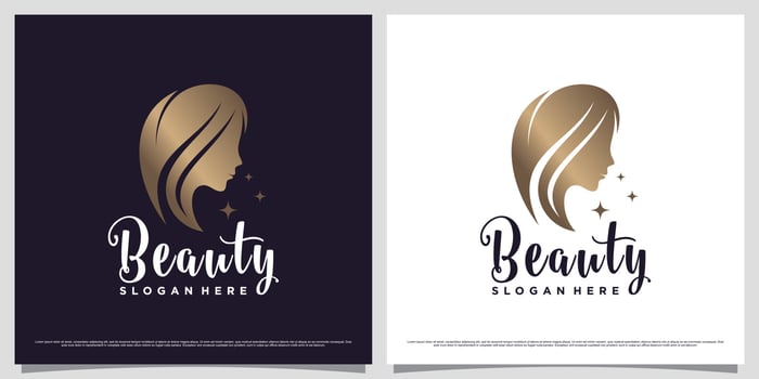 Beauty women logo design template for beauty salon with modern style concept vector