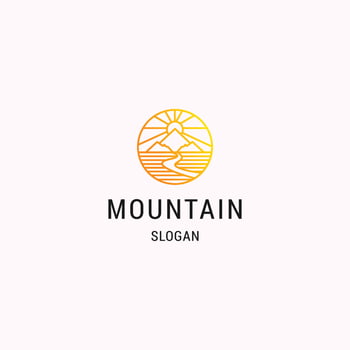 Mountain logo icon flat design template vector