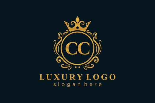 Initial CC Letter Royal Luxury Logo template in vector art for Restaurant, Royalty, Boutique, Cafe, Hotel, Heraldic, Jewelry, Fashion and other vector illustration.