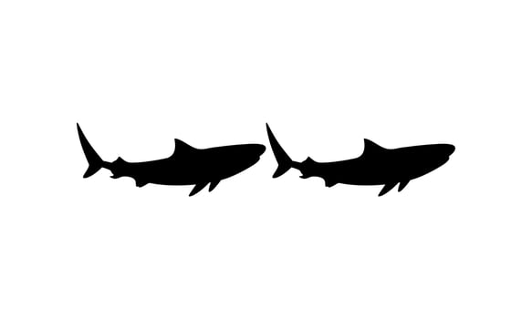 Shark Silhouette for Logo, Pictogram, Website, Art Illustration, Infographic, or Graphic Design Element. Vector Illustration