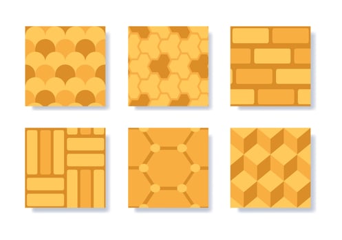 Tiles or Paving Seamless pattern of Color geometric mosaic street on Flat Cartoon Hand Drawing Template Illustration vector