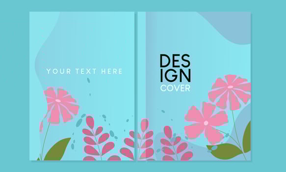 botanical Cover page templates. Universal abstract layouts.blue beautiful design.for notebooks, planners, brochures, books, catalogs etc vector