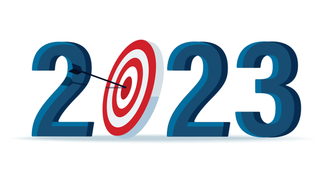 happy new year 2023. hit the target png