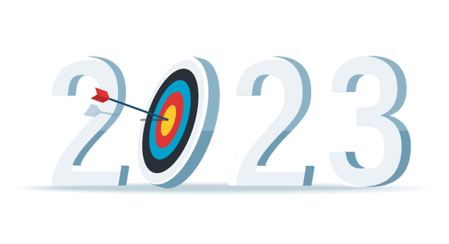happy new year 2023. hit the target png