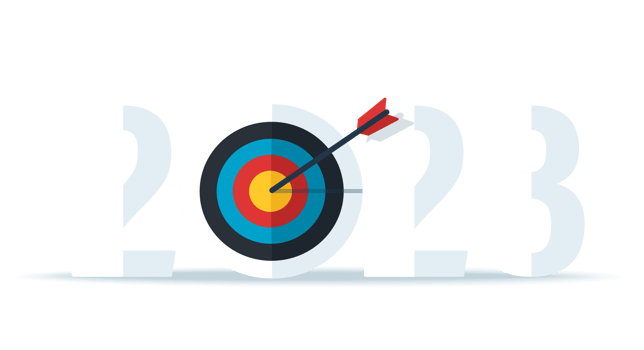 happy new year 2023. hit the target png