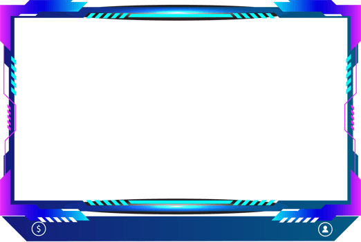 Girly screen overlay PNG with pink and dark colors. Gaming screen panel design with abstract shapes for the broadcast system. Digital streaming overlay panel with girly color light effects.