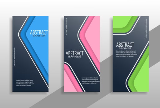 Premium set of vertical banners vector