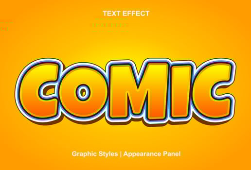 comic text effect and editable vector