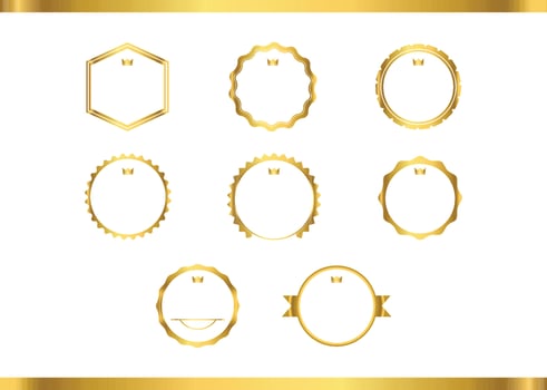 Gold Crown Badge Premium Quality Set vector