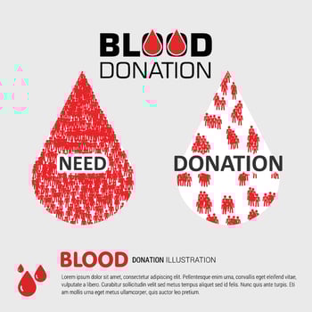 Blood donation typographic design with creative style vector