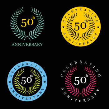 Celebrating anniversary badges with elegent design vector