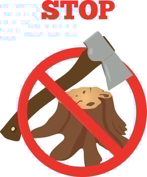 Deforestation. Trees Stump and Deforestation Background , Forest and Environment, Global Warming. cutting down trees, environmental pollution and ecological problems. Landscape of dead nature with cut vector
