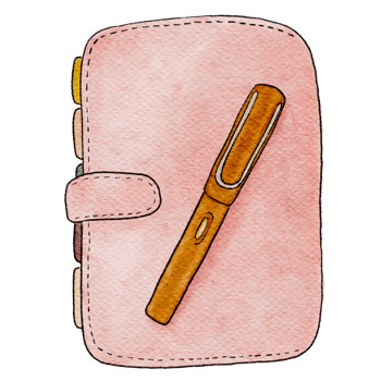 watercolor illustration school supplies pen ink bag png